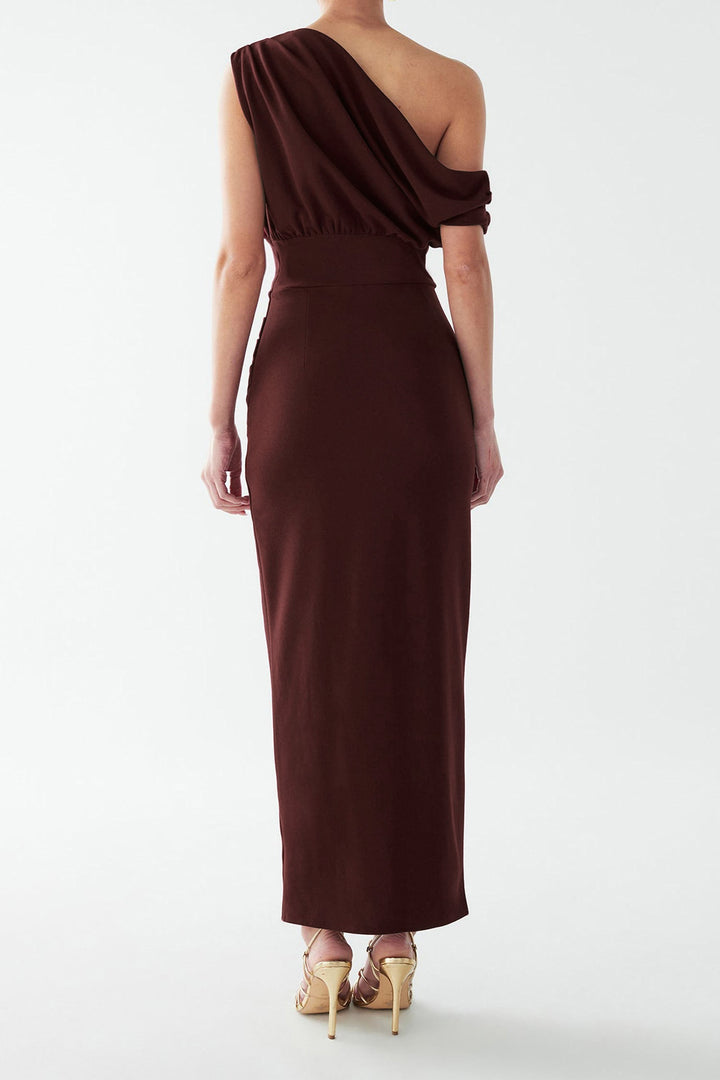 Lucy Ankle Dress in Maroon