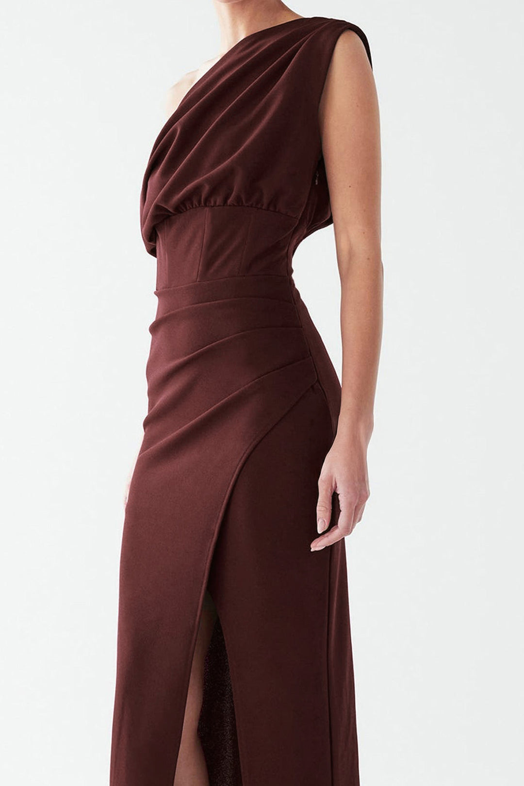 Lucy Ankle Dress in Maroon