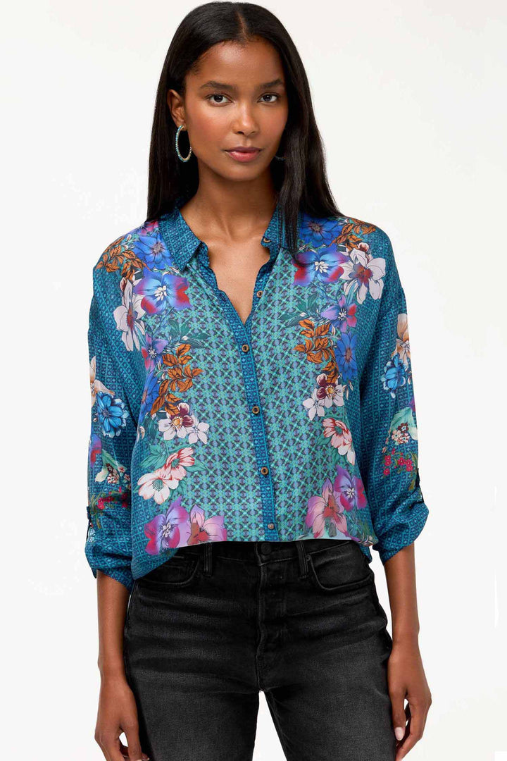 Luisa Button Up Shirt in Dewflower