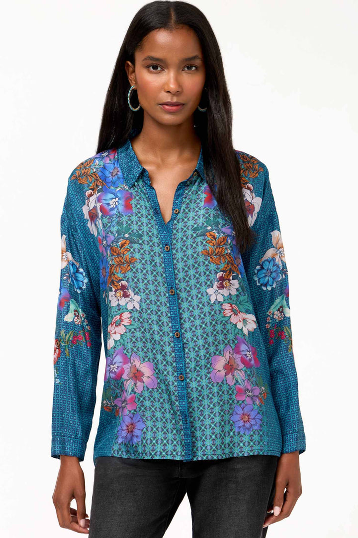 Luisa Button Up Shirt in Dewflower