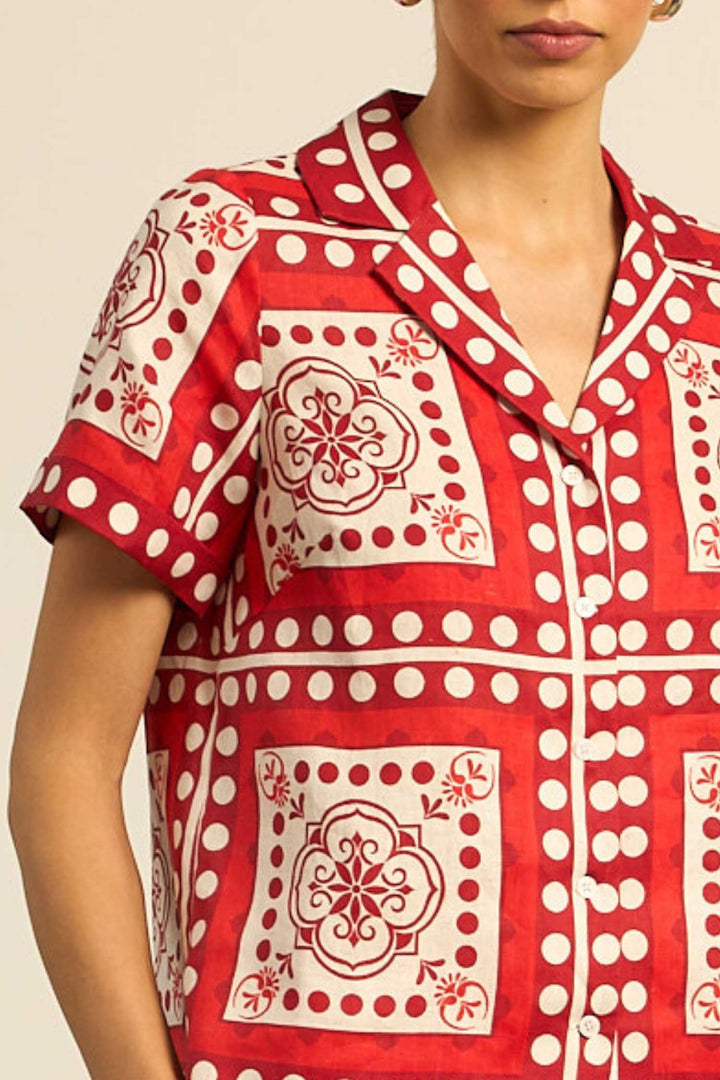 Lumen Top in Poppy Scarf