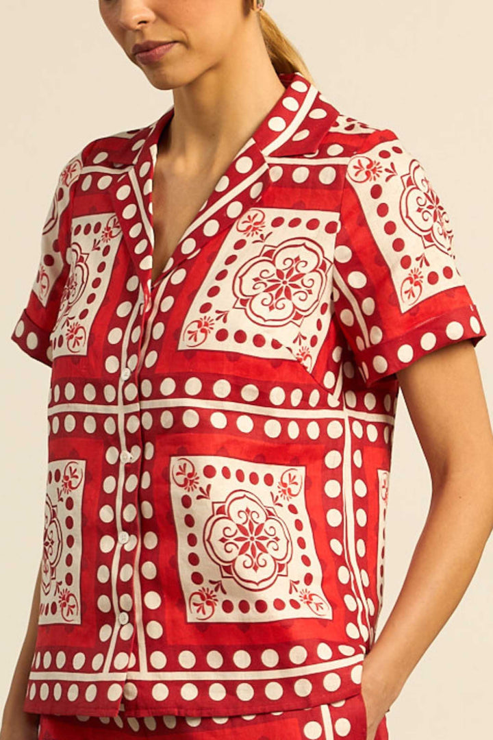 Lumen Top in Poppy Scarf