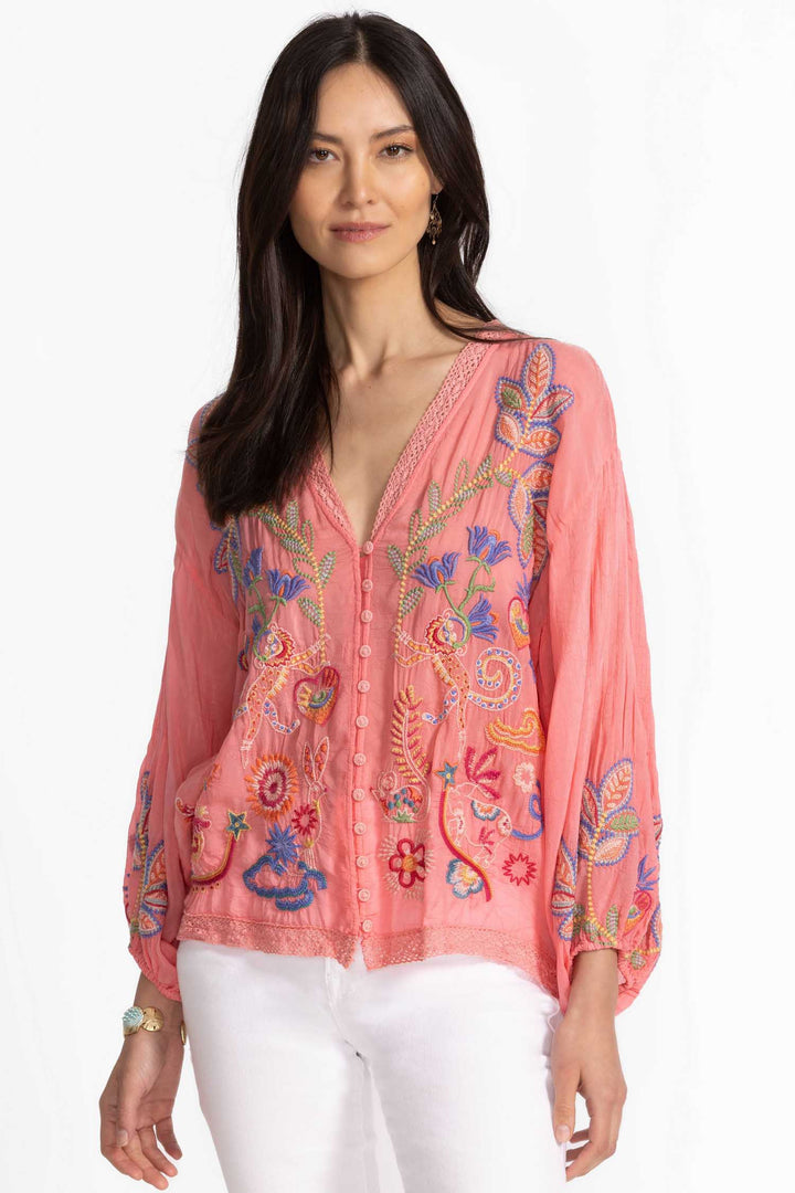 Luna Shirt in Salmon Rose