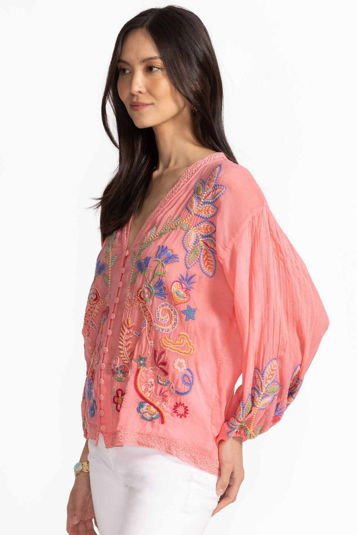 Luna Shirt in Salmon Rose