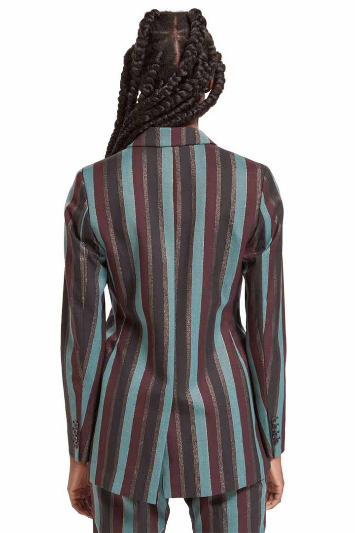 Lurex Striped Double Breasted Blazer | FINAL SALE