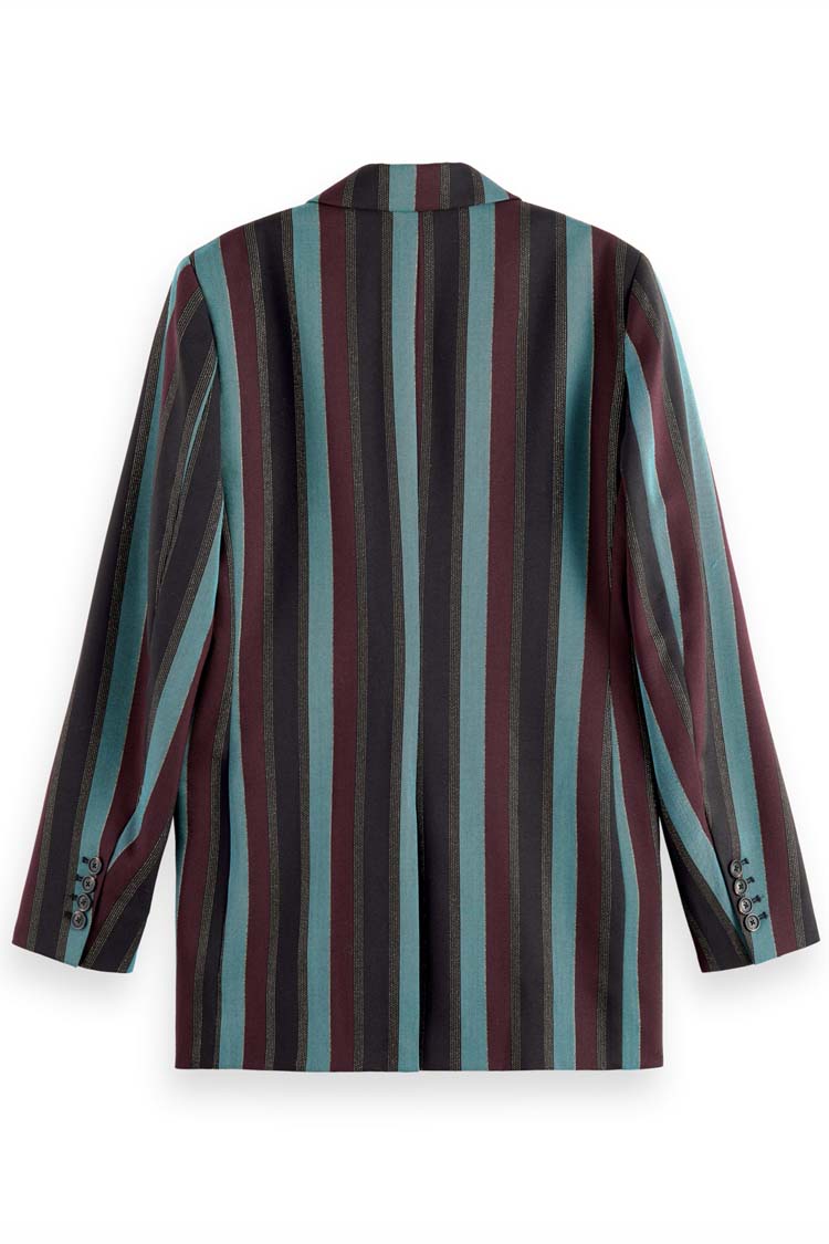 Lurex Striped Double Breasted Blazer | FINAL SALE