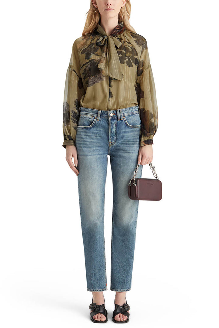 Lurex Top in Poetry Tapestry Military