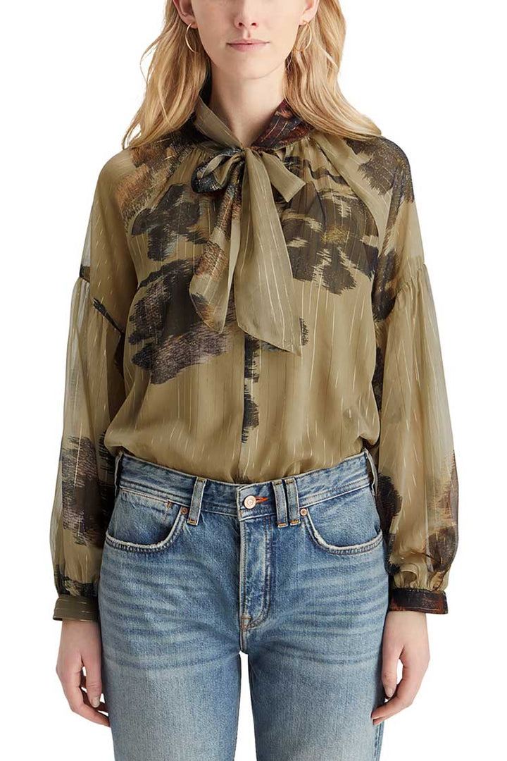 Lurex Top in Poetry Tapestry Military