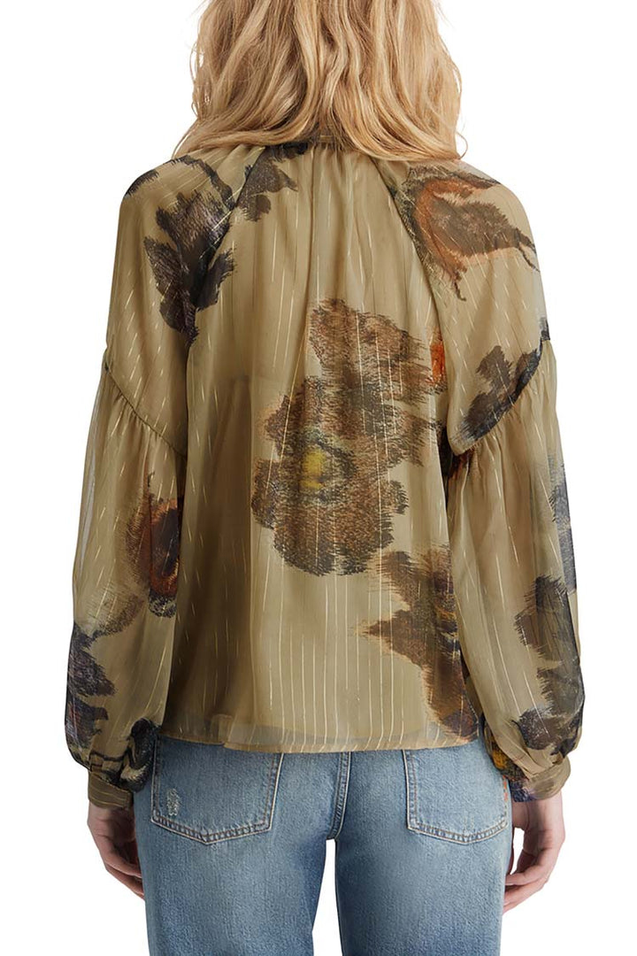 Lurex Top in Poetry Tapestry Military