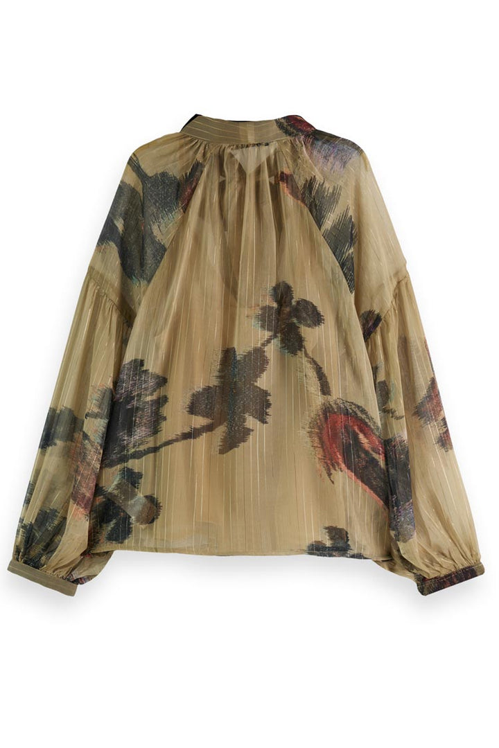 Lurex Top in Poetry Tapestry Military