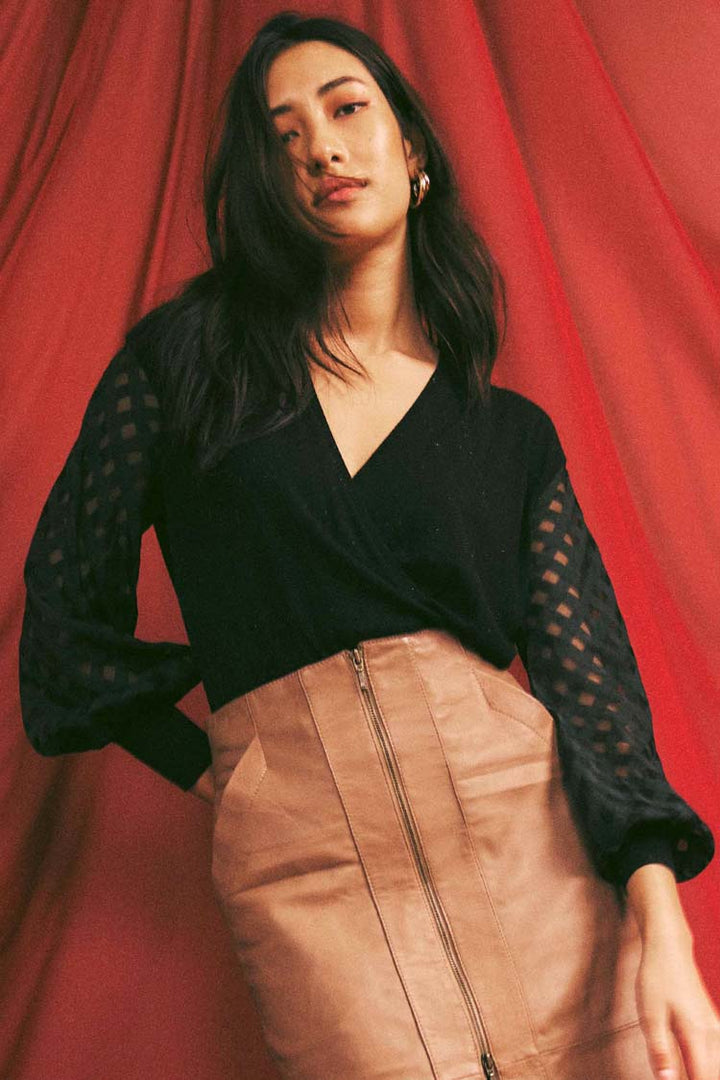 Lyra Cross Front Knit Top | FINAL SALE