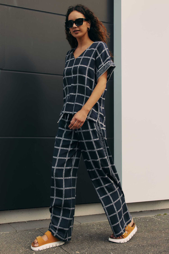 Lyrical Pant in Navy Bone
