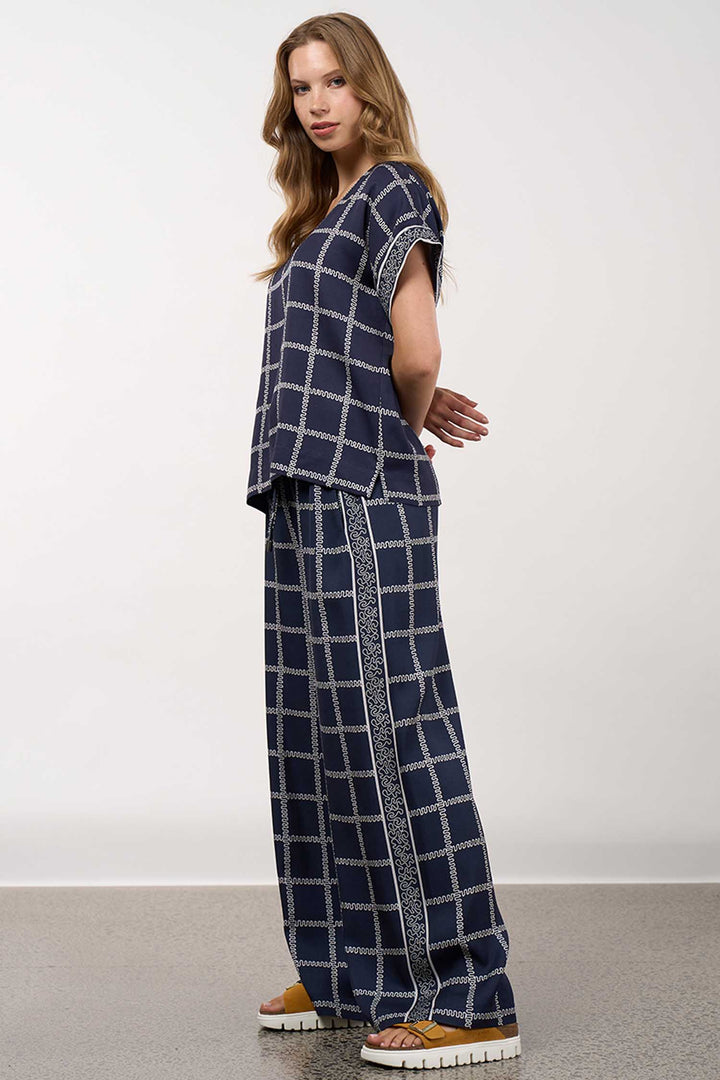Lyrical Pant in Navy Bone