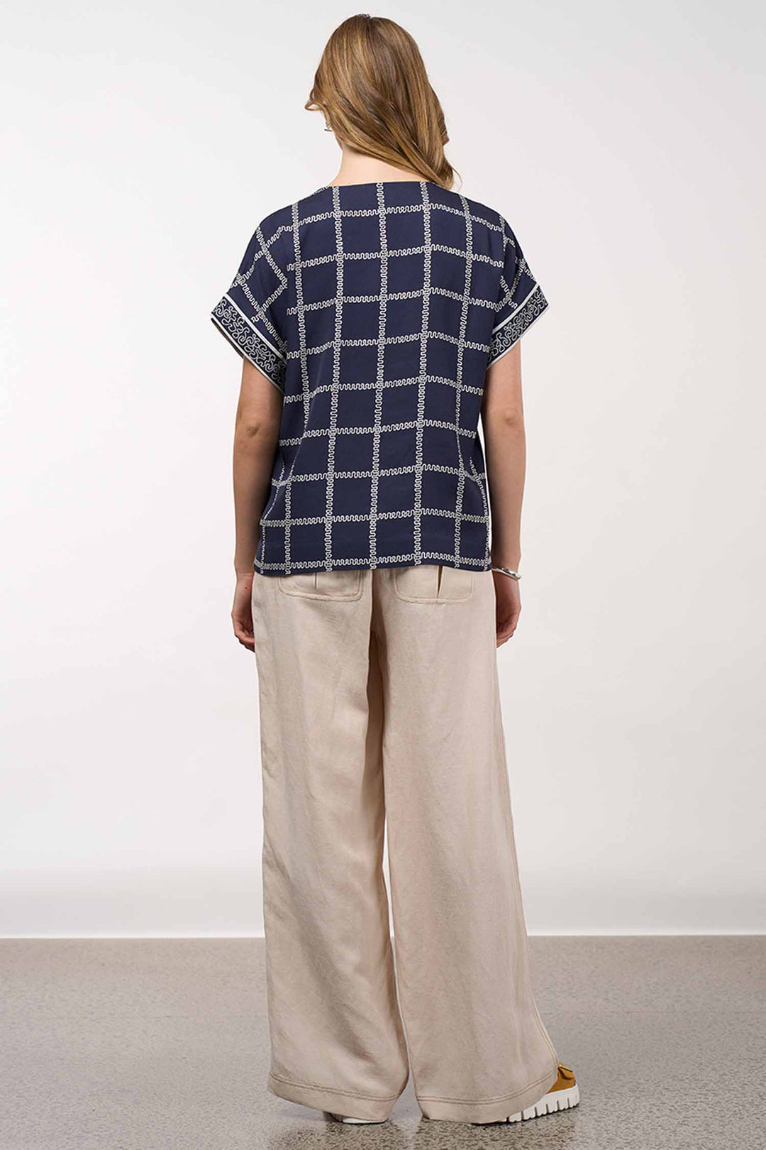 Lyrical Top in Navy Bone