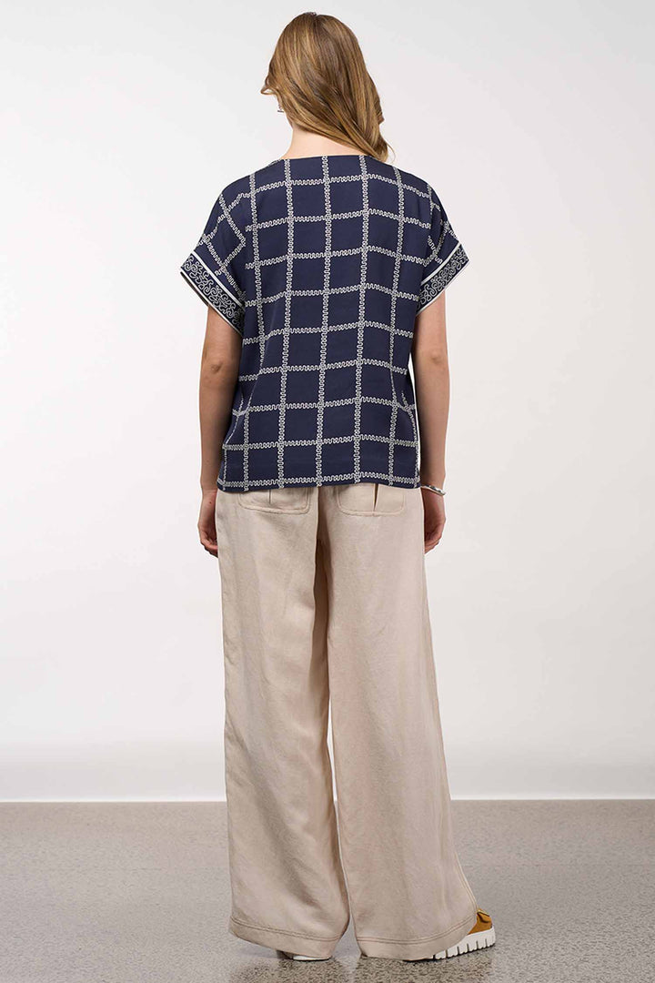 Lyrical Top in Navy Bone