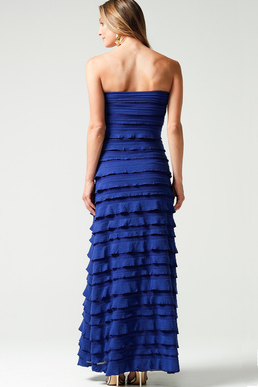Maddison Maxi Ruffle Dress in Sapphire