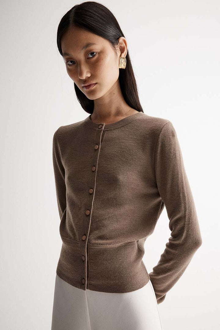 Madeleine Knit Cardigan in Camel