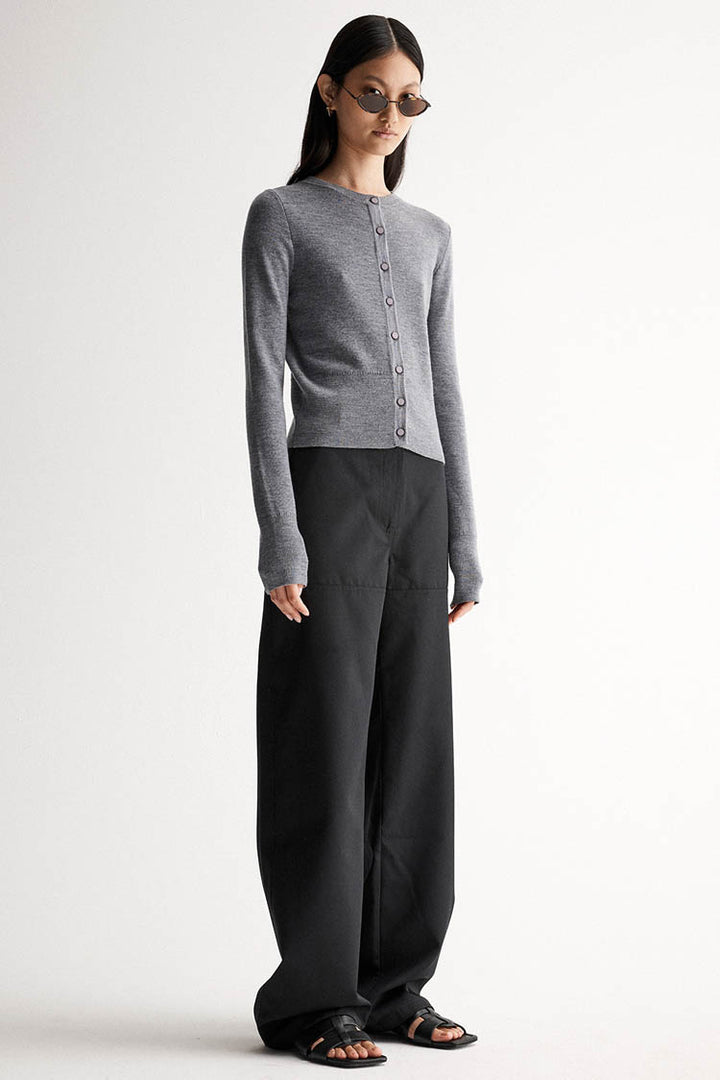 Madeleine Knit Cardigan in Charcoal Marle
