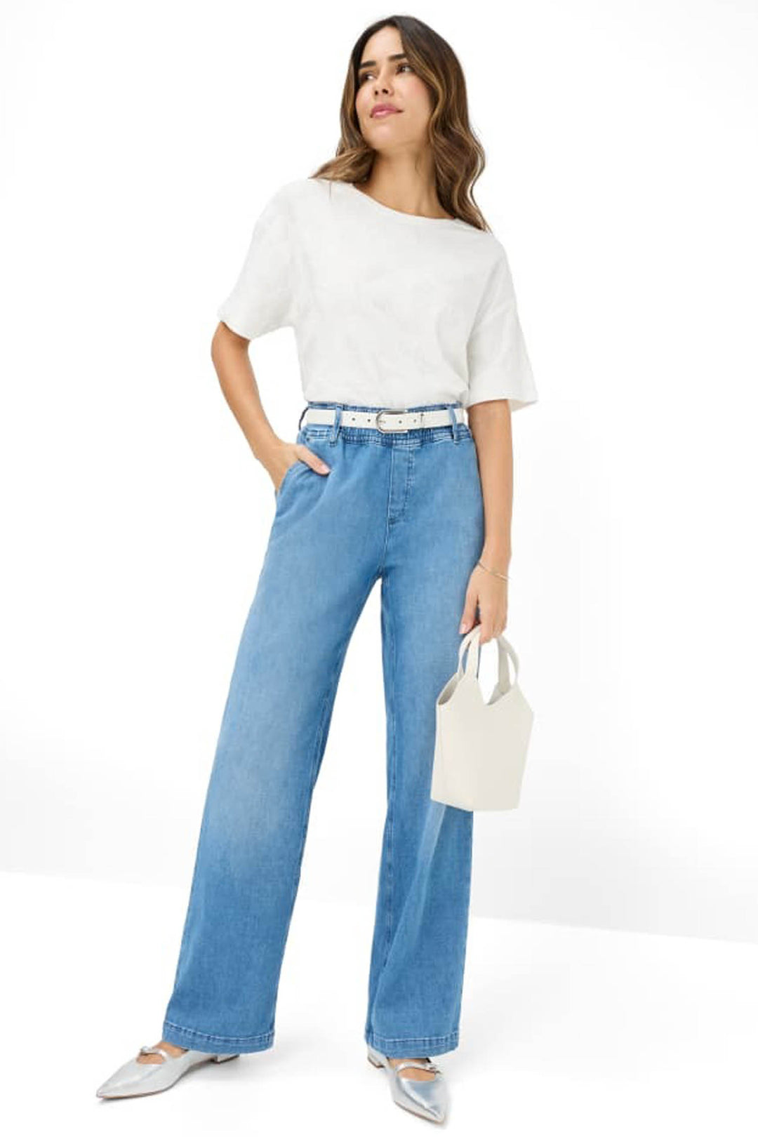 Maine Wide Leg Jeans in Used Light Blue