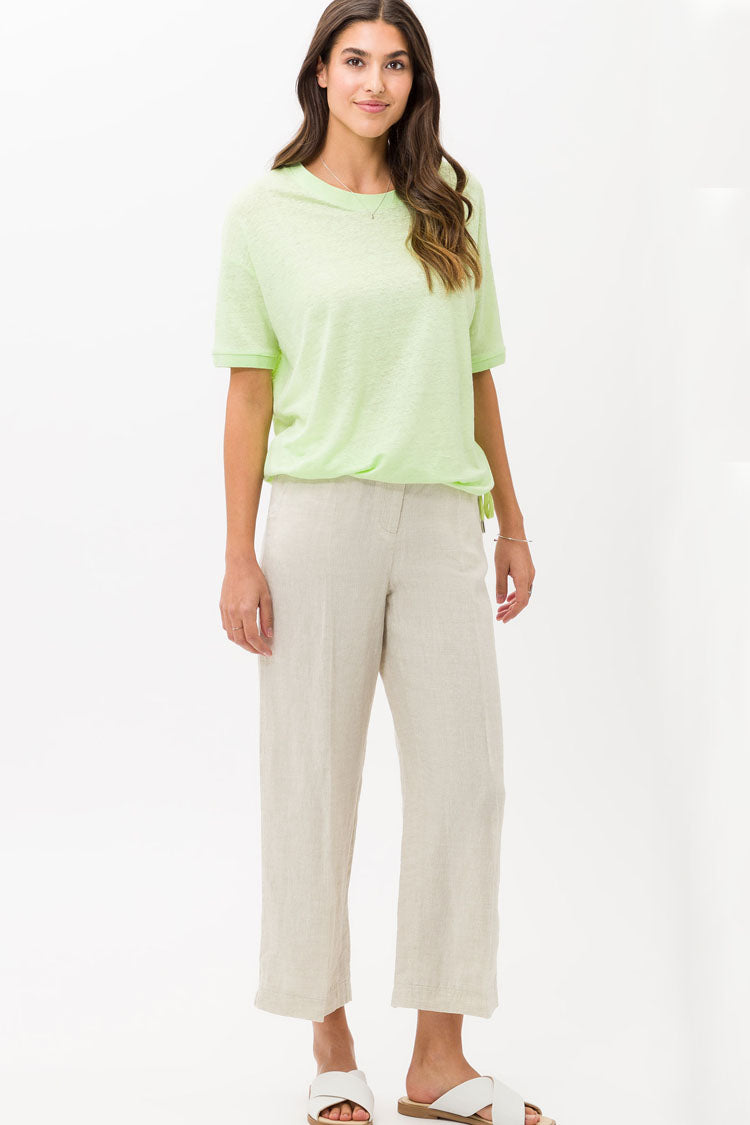 Maine Wide Leg Linen Pants in Beige