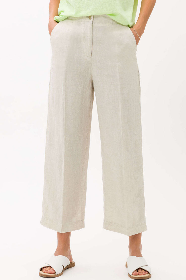 Maine Wide Leg Linen Pants in Beige