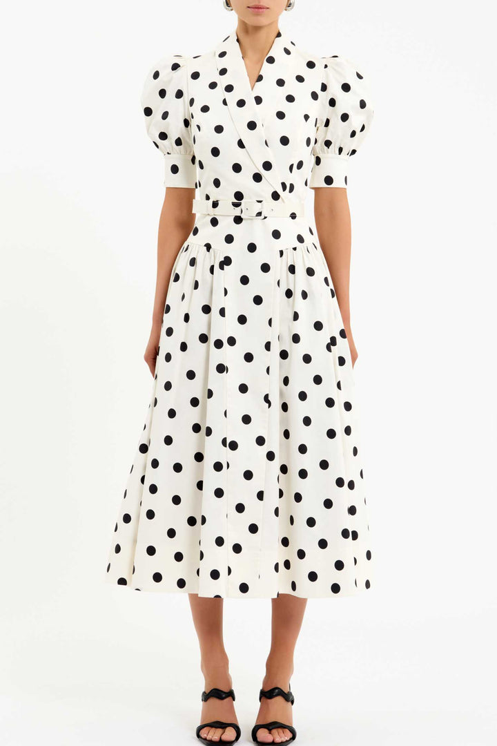 Maisie Midi Dress in Polka Dot