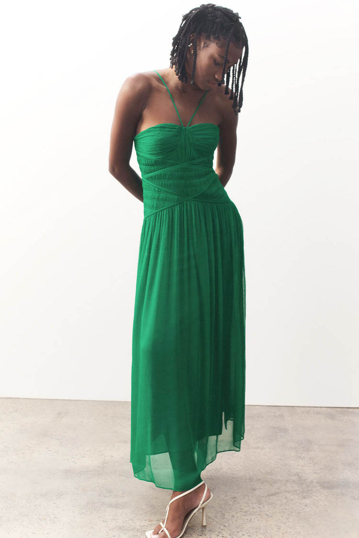 Malina Ruched Bodice Midi Dress