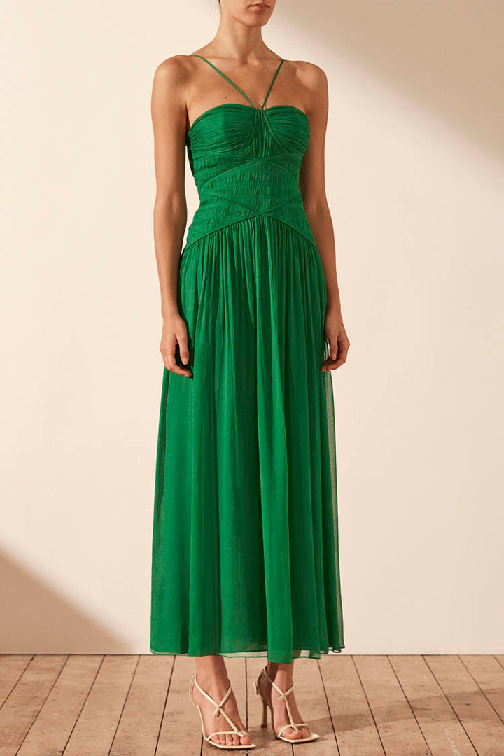 Malina Ruched Bodice Midi Dress