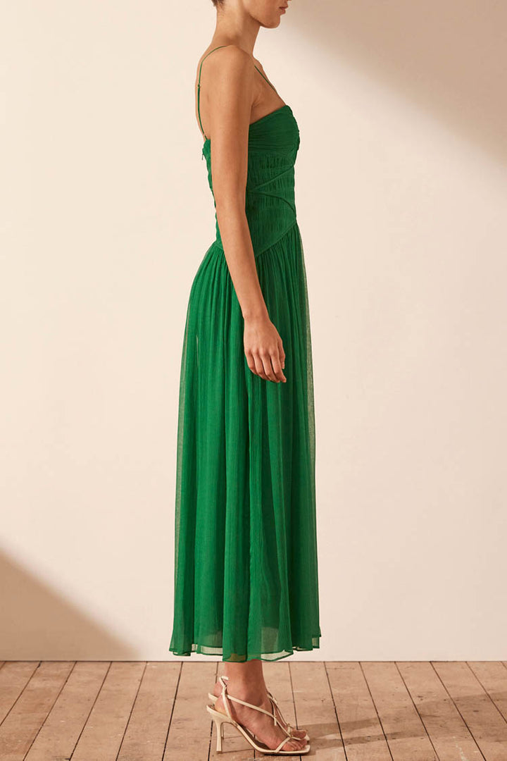 Malina Ruched Bodice Midi Dress