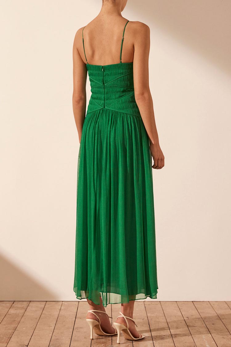 Malina Ruched Bodice Midi Dress