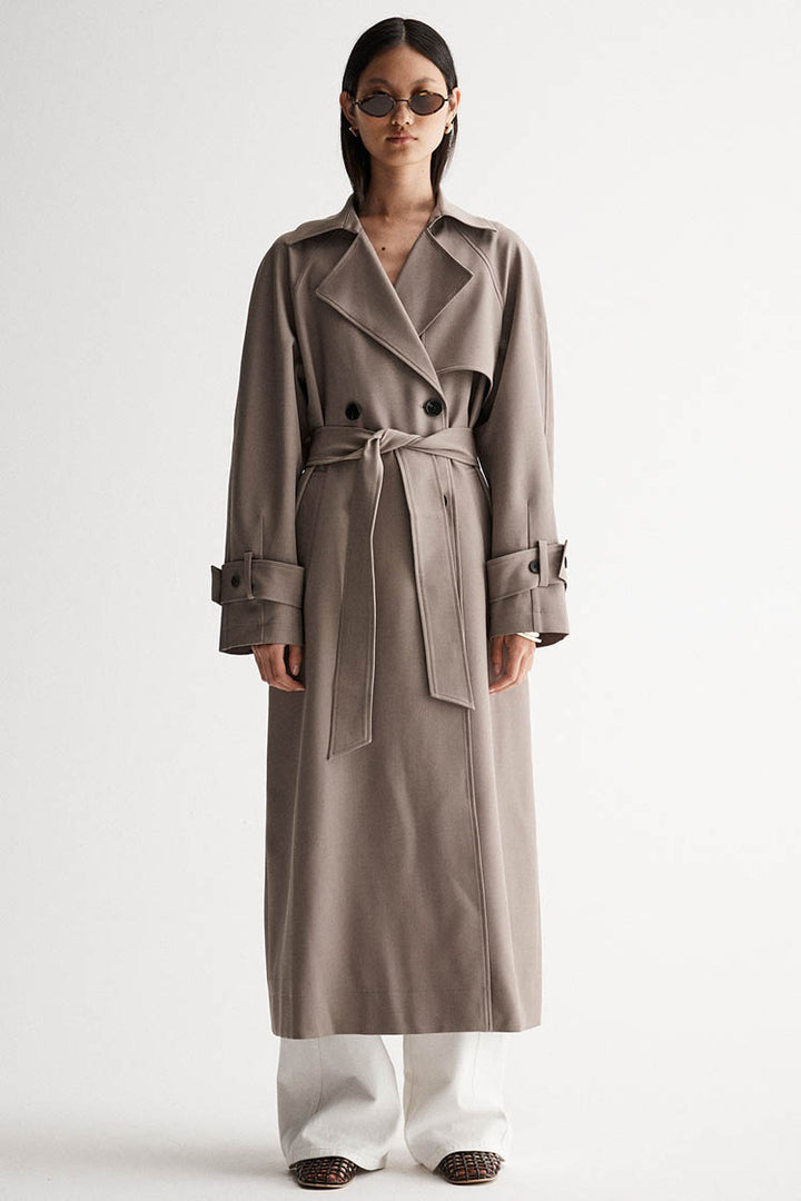 Marie Trench Coat in Granite