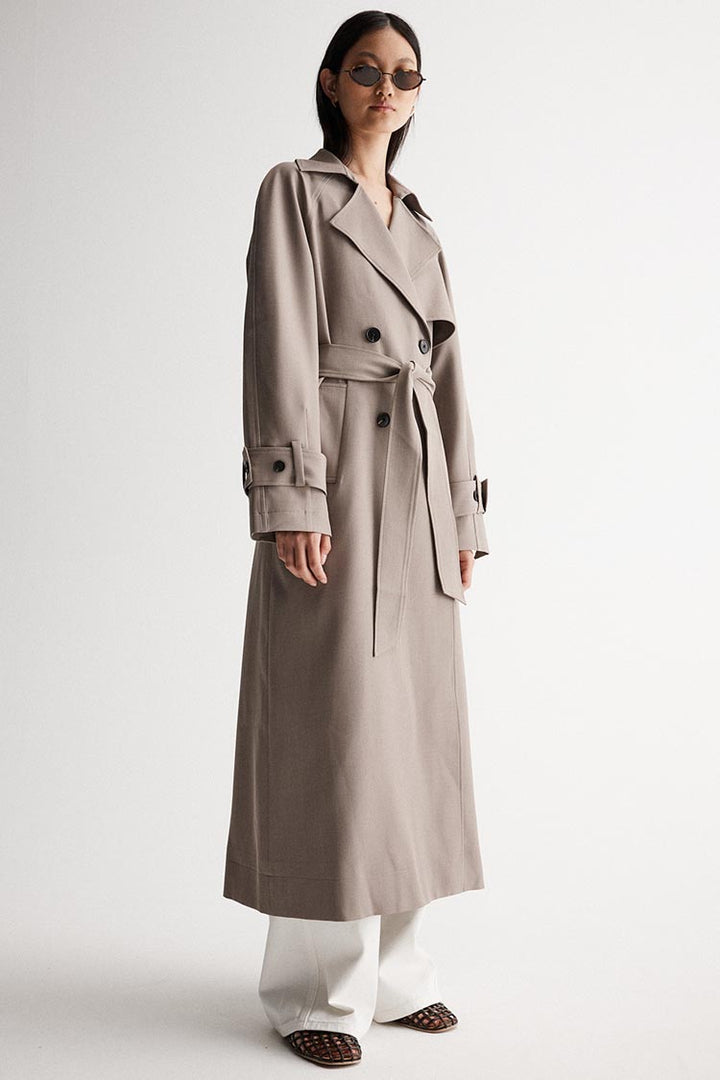 Marie Trench Coat in Granite