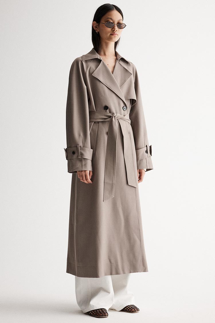 Marie Trench Coat in Granite