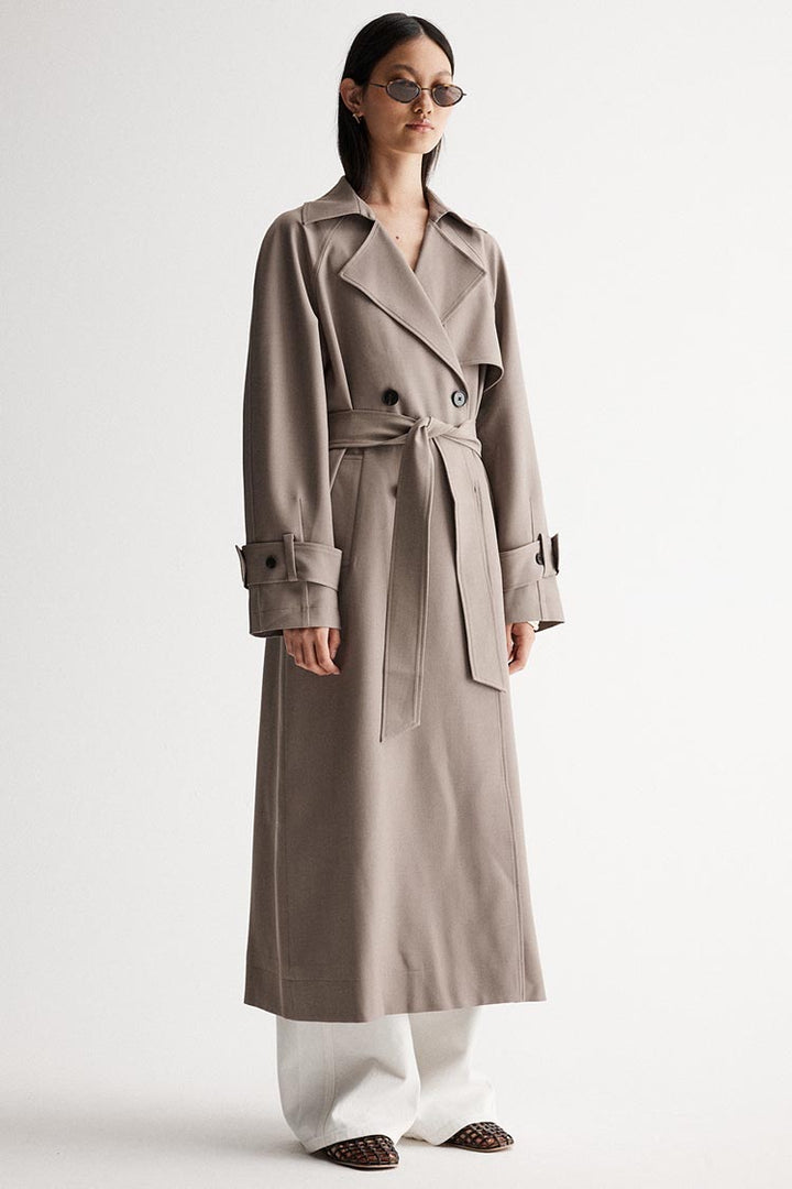 Marie Trench Coat in Granite