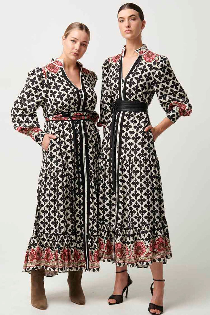 Marielle Placement Print Dress in Country Tapestry