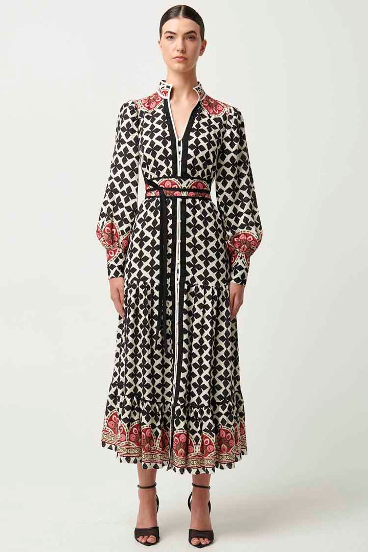 Marielle Placement Print Dress in Country Tapestry