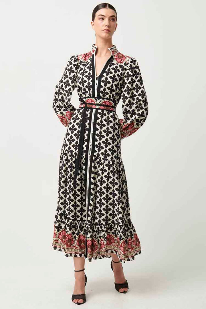 Marielle Placement Print Dress in Country Tapestry