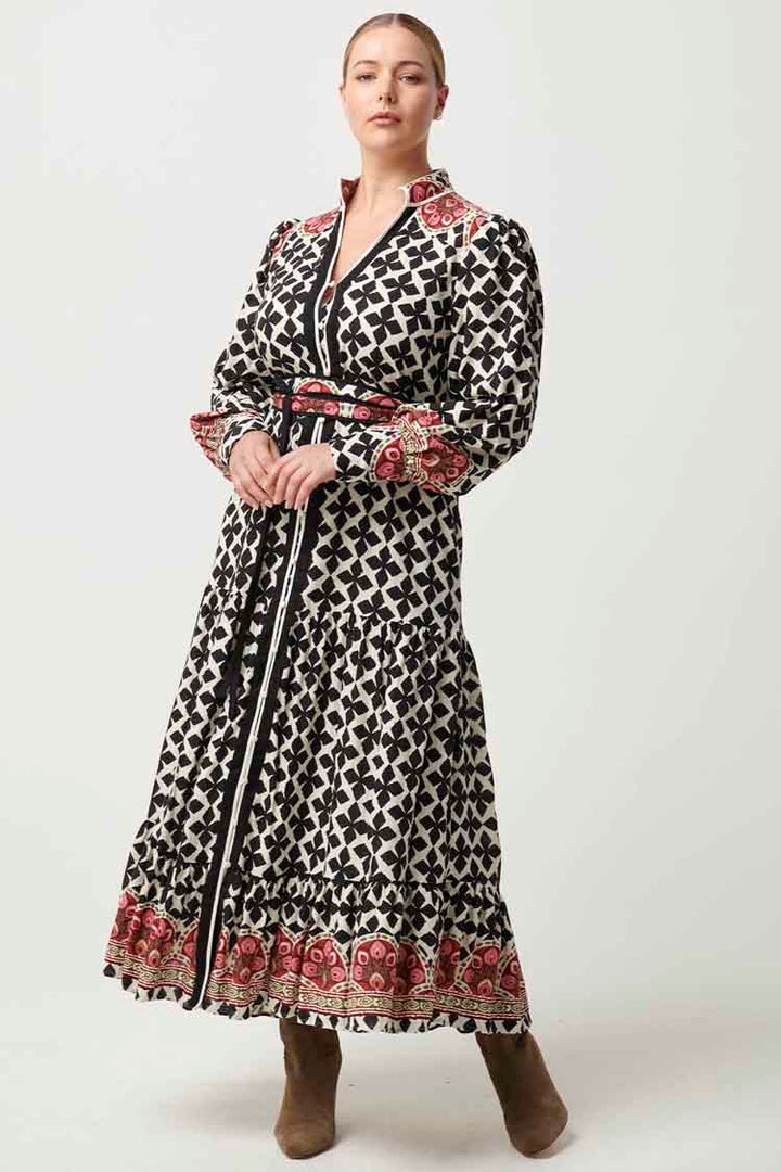 Marielle Placement Print Dress in Country Tapestry