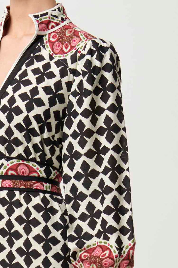 Marielle Placement Print Dress in Country Tapestry