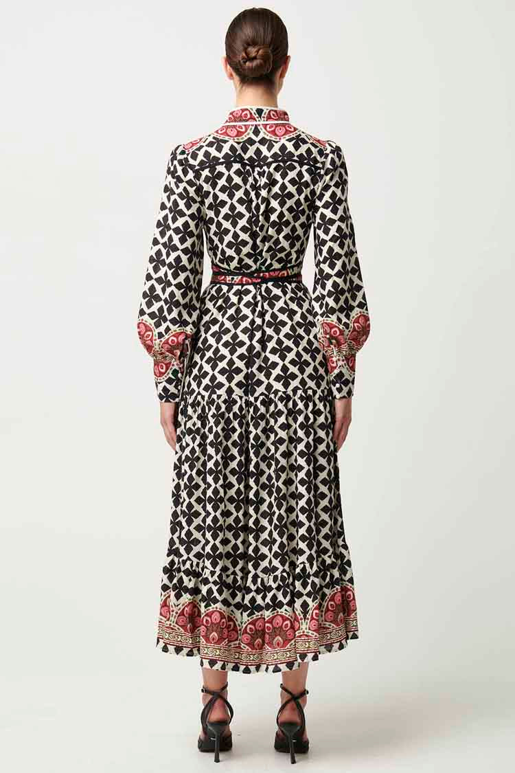 Marielle Placement Print Dress in Country Tapestry