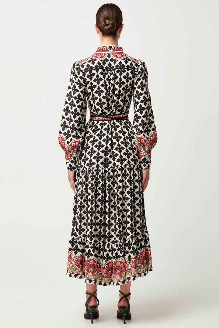 Marielle Placement Print Dress in Country Tapestry