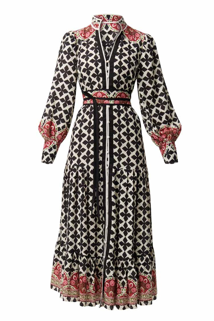 Marielle Placement Print Dress in Country Tapestry