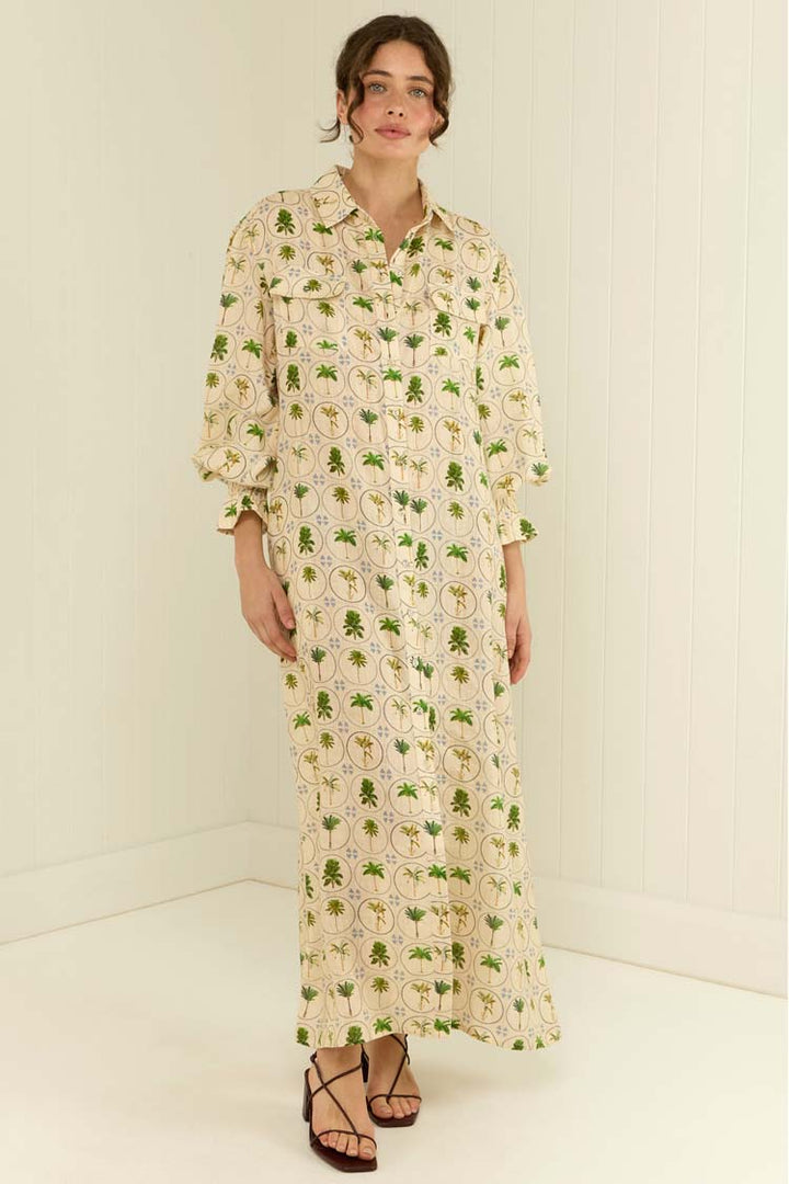 Marigold Dress in Tropical Palms | FINAL SALE