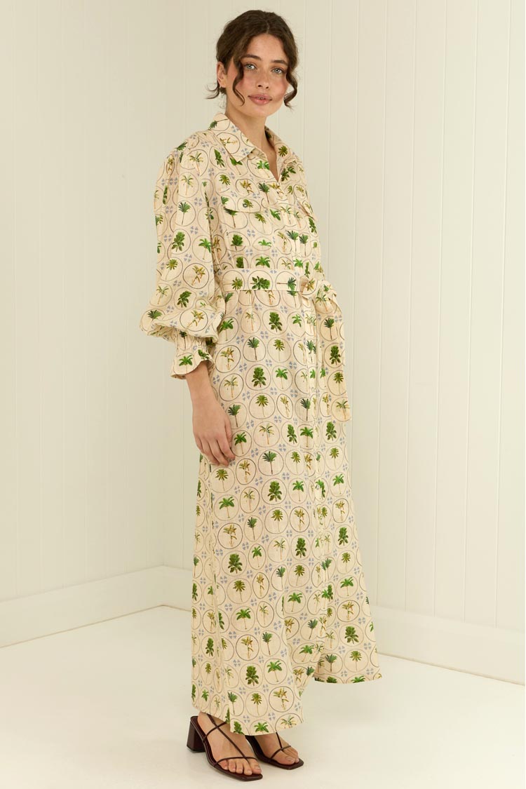 Marigold Dress in Tropical Palms | FINAL SALE