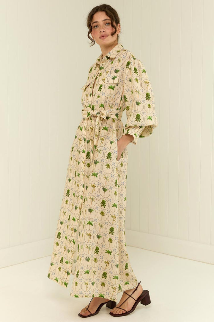Marigold Dress in Tropical Palms | FINAL SALE