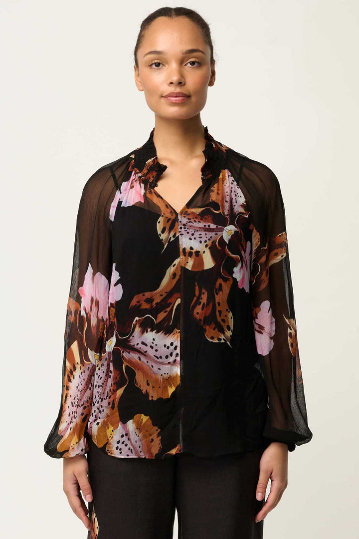 Maris Sheer Blouse in Sunset Orchid