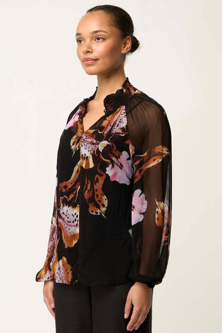 Maris Sheer Blouse in Sunset Orchid