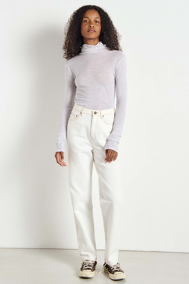 Massachusetts Turtleneck LS T-Shirt in Heather Grey