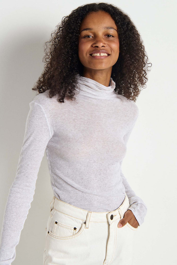 Massachusetts Turtleneck LS T-Shirt in Heather Grey