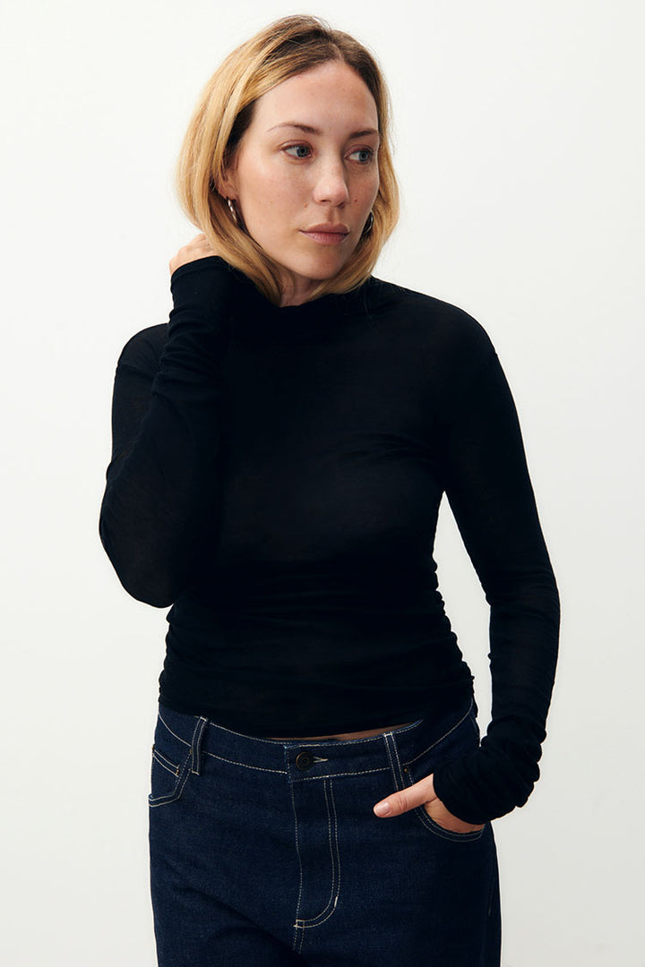 Massachusetts Turtleneck T-shirt in Black